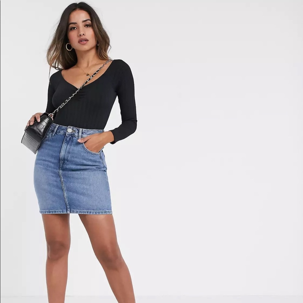 ASOS DESIGN Denim Original High Waisted Skirt
